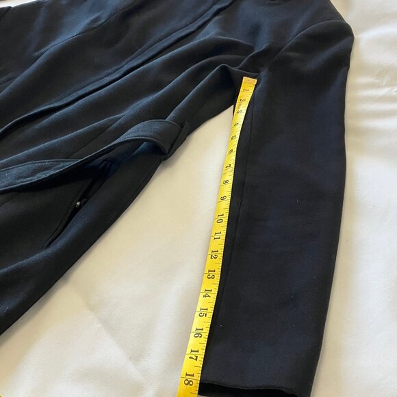 Kensie | Long Black Dress Coat Overcoat with Zipper/ Belt Closure | Size M - Picture 11 of 16